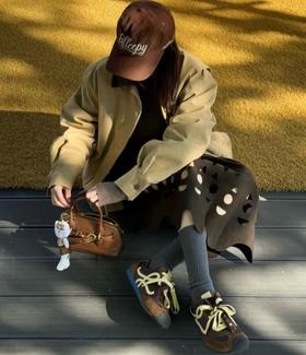 增高3cm！【大幂幂同款 】明星同款 英国XGXC春季新款秀气简约拼色真皮阿甘鞋德训鞋(XG2619)  真皮芒果头鞋 休闲百搭鞋