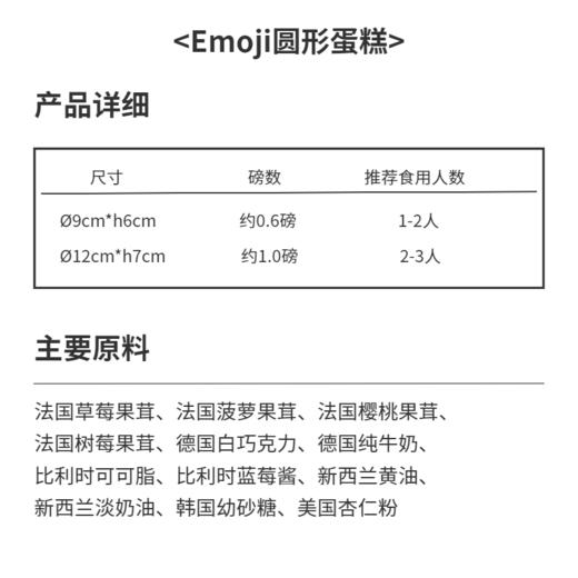 蓝花花Emoji圆形蛋糕 商品图1