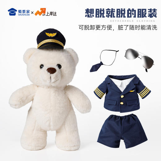 【机长&空姐站姿熊】可定制创意毛绒职业小熊公仔儿童玩具服装可脱送礼礼物 商品图4