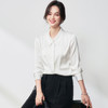 25春夏设计感交叉领通勤OL优雅气质仿醋酸哑光缎面长袖衬衫！ 商品缩略图0
