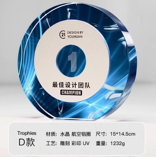 定做高档创意彩印刻字荣誉奖牌年会优秀员工颁奖订制 商品图3