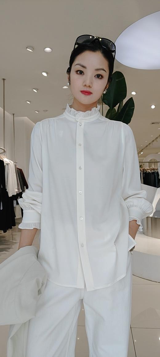 487806春上新 木耳边立领衬衫 商品图0