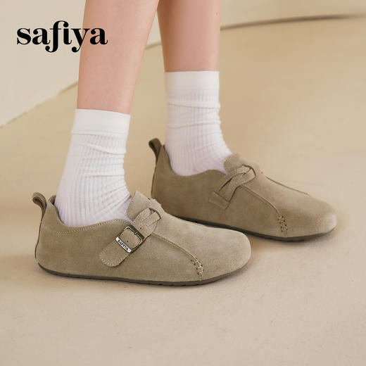 预售10天|Safiya/索菲娅2025春新款复古勃肯鞋深口懒人软底单鞋SFD1112272 商品图7