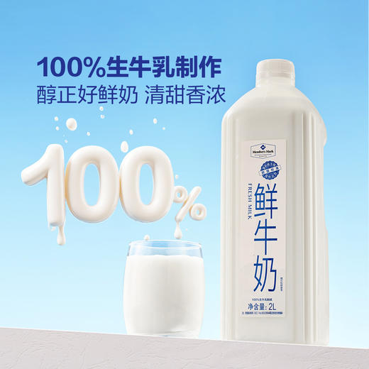 MM 山姆 Member's Mark 鲜牛奶 全脂巴氏杀菌乳 2L 商品图2