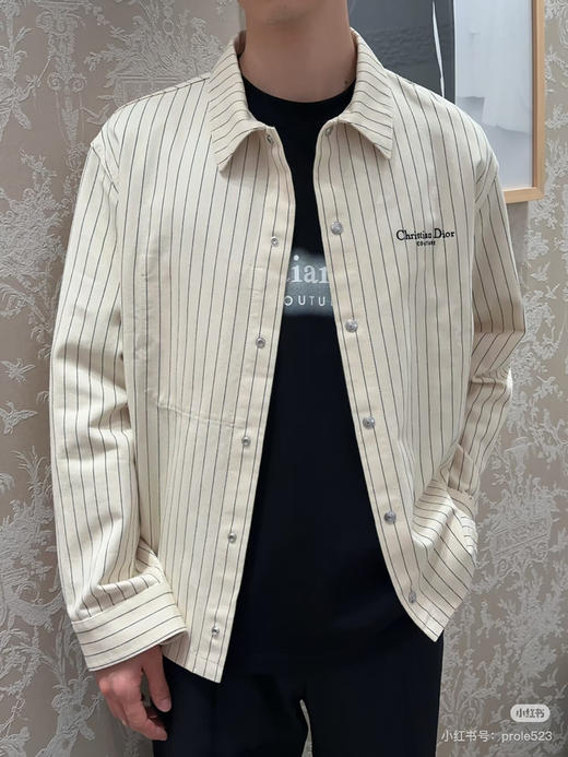 Dior 人字纹条纹刺绣衬衫 商品图3