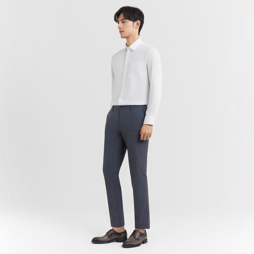 圣得西白色长袖衬衫男士2025春季新款经典易搭透气舒适打底白衬衣2512952001A 商品图4