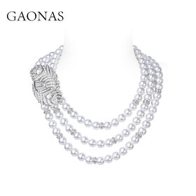 GAONAS 羽翎珠华 臻奢羽毛白色珠项链11212XW