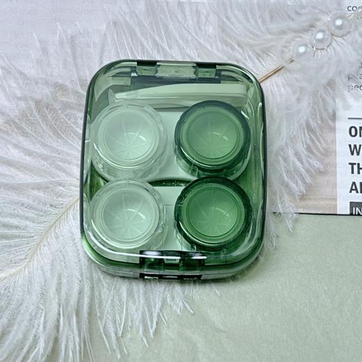 新款透明简约两幅装隐形眼镜盒护理盒美瞳盒8065 商品图5