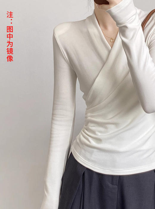 裁缝学苑AS444设计感V领长袖T恤纸样女装交叉法式上衣打底衫内搭样板版型 商品图4