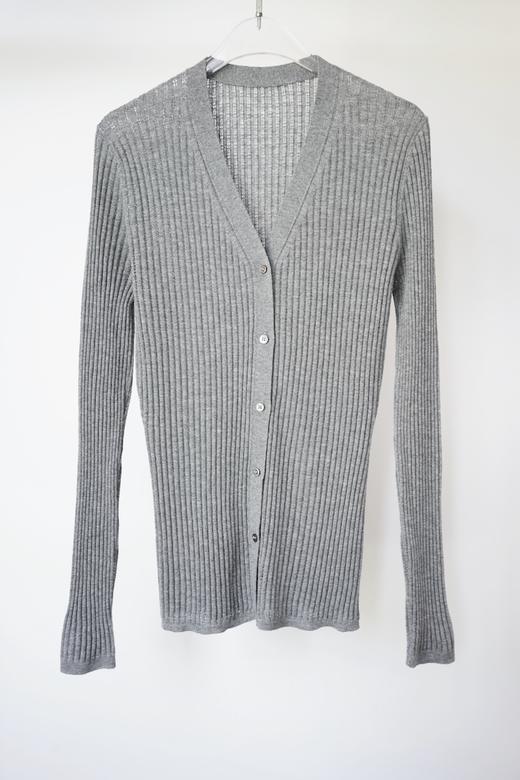 真丝羊毛V领镂空开衫 商品图4