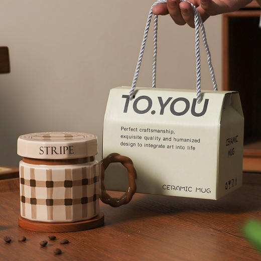 【让喝水变得更有趣】创意复古陶瓷马克杯高颜值网红喝水杯轻奢伴手礼带盖咖啡杯个性杯。ry 商品图6