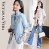 VICTORIA&VERA春季“轻盈呼吸感”气质宽松休闲2粒扣撞色袖口设计感西装外套 商品缩略图0