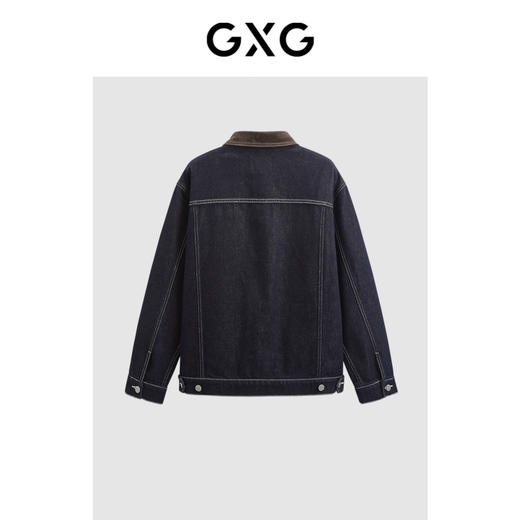 GXG春季热卖男装夹克撞色简约明线设计翻领牛仔夹克外套 商品图1