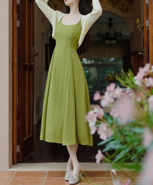 裁缝学苑AS442法式复古开衫吊带连衣裙纸样女装新款显瘦裙子套装样板 商品图3