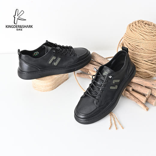 经典鲨2025年春季新款男士韩版一脚蹬平底休闲鞋KW08-513051 商品图1