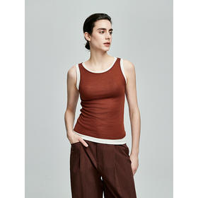 棉仓362603001-初棉天丝羊毛MIU系叠穿背心修身显瘦奢感微透舒适软糯