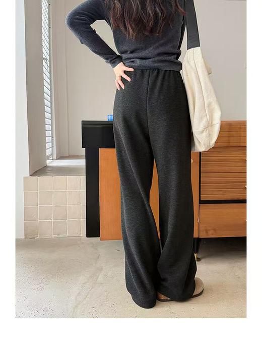 七夕福利-NO退【春秋】糯叽叽-花色绳压褶宽版显瘦直筒裤阔腿裤79198-喜出 商品图1