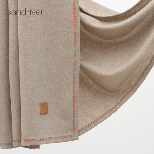 羊绒平纹折边撞色锁边毯子 SJF97P737N 商品图3