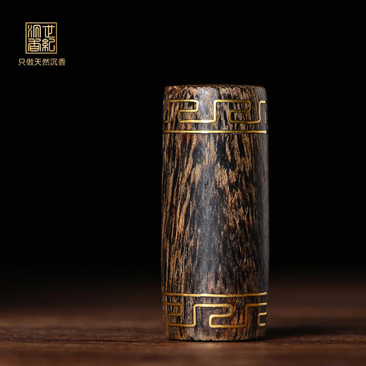 天珠丨天然达拉干沉香错金天珠  SP10051 商品图0