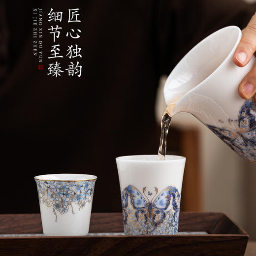 【福气重叠 好运连连】福叠·茶器套组/冰种玉瓷茶具套组，徐建勇大师签章 品质保证，凝脂似玉 细腻莹润，堆金工艺 触感立体，精美包装 gao端豪礼 商品图10