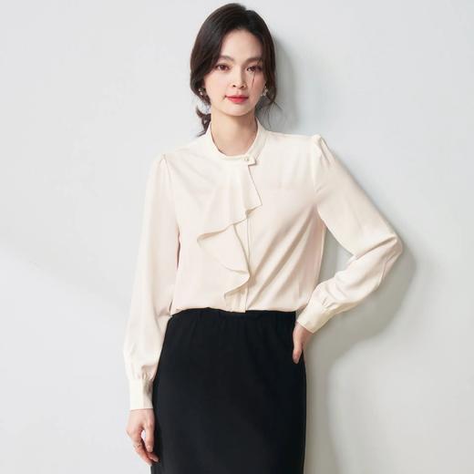 【高货sh】全新升级【铂金会员174/天猫229/差价55】(12304) 洛诗琳25春轻职场温柔风不规则飘带衬衫通勤职业长袖衬衣 商品图2