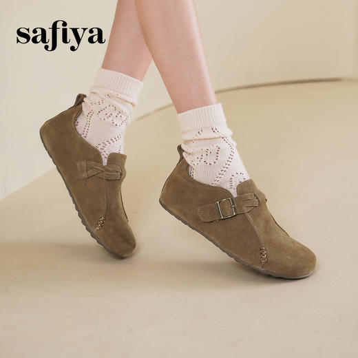 预售10天|Safiya/索菲娅2025春新款复古勃肯鞋深口懒人软底单鞋SFD1112272 商品图8