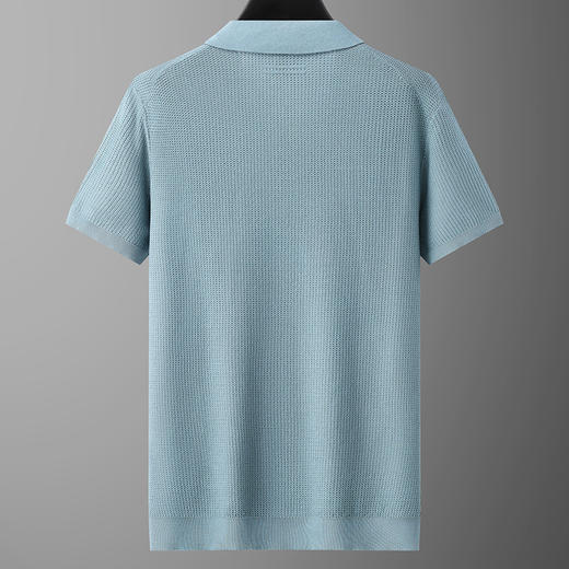 【桑蚕丝】【DG】大依优型大码针织衫V领短袖T恤半袖男大码含桑蚕丝剪刀领上衣夏季新款宽松T恤 商品图2