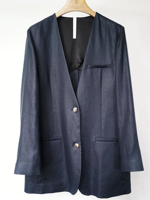 亚麻无领西装 商品图4