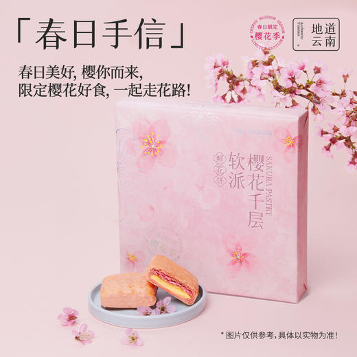 樱花千层软派鲜花饼礼盒 4盒装160g 春季限定浪漫礼盒新品礼物少女心 商品图6