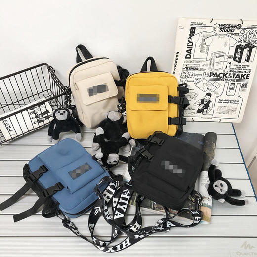 2025夏季新品男士潮酷尼龙单肩包ins风韩版休闲斜挎包简约小方包 商品图3
