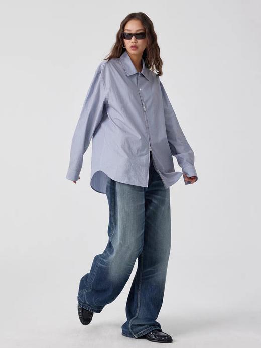 Simple Project/K25200/深蓝猫须水洗直筒牛仔裤 商品图1