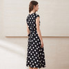 EITIE爱特爱时尚复古撞色波点V领收腰显瘦无袖连衣裙2025夏季新款B2507624 商品缩略图4