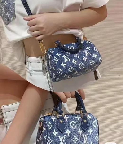 D022733Speedy nano限量款丹宁  渐变牛仔布斜挎包手提包 商品图9