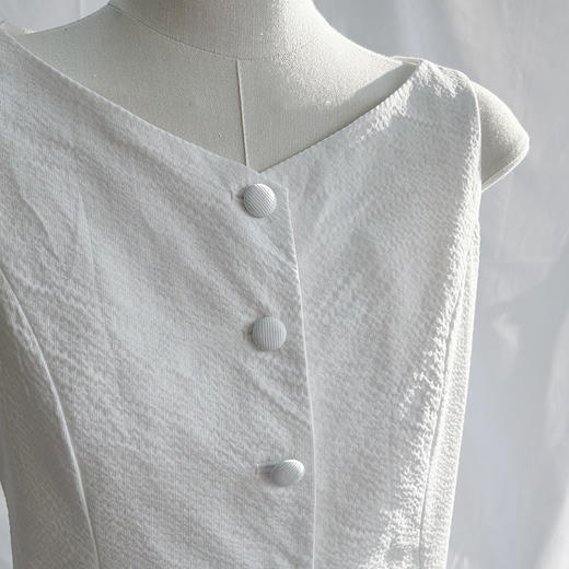 馥迦老钱风高级简约白色套装裙 商品图3