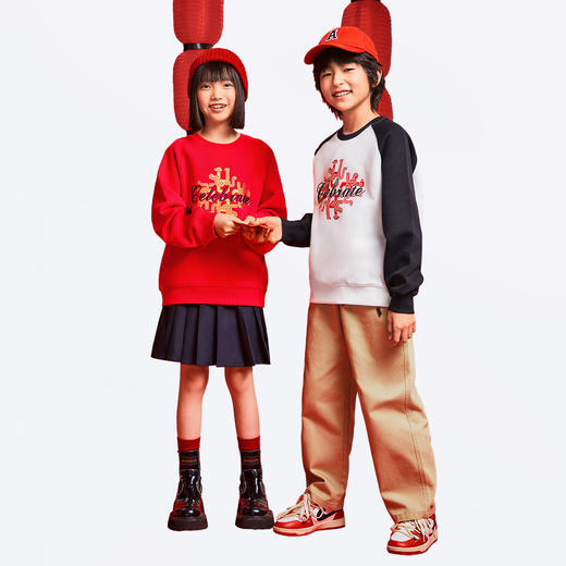 男女童圆领长袖卫衣春季新款安奈儿童装EM511005 商品图3