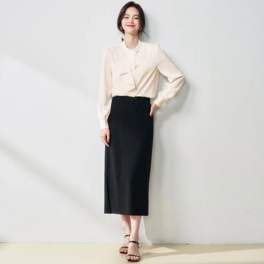 【高货sh】全新升级【铂金会员174/天猫229/差价55】(12304) 洛诗琳25春轻职场温柔风不规则飘带衬衫通勤职业长袖衬衣 商品图4