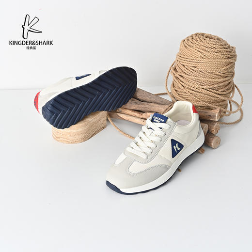 经典鲨2025年春季新品韩版男士拼色平底系带休闲鞋KF18-513011 商品图2