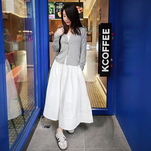 馥迦老钱风高级简约白色套装裙 商品图1