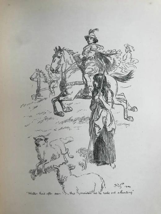 1910年 坎特伯雷的朝圣 休·汤姆森数十幅插图 漆布精装32开 商品图8