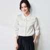 25春夏设计感交叉领通勤OL优雅气质仿醋酸哑光缎面长袖衬衫！ 商品缩略图3