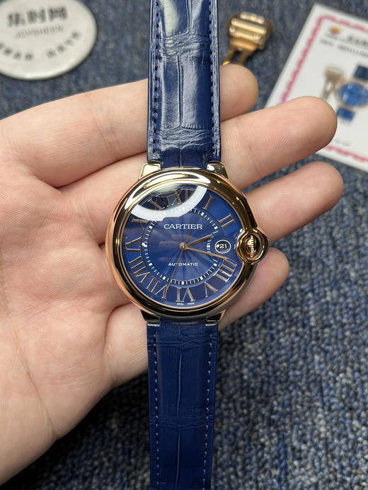 原单品质渠道货 特惠【真金款】新款 18K玫瑰金表到货！瑞士机 卡地亚蓝气球系列 男款大号42mm机械 瑞士进口ETA-2824/2892全自动机械机芯 商品图1