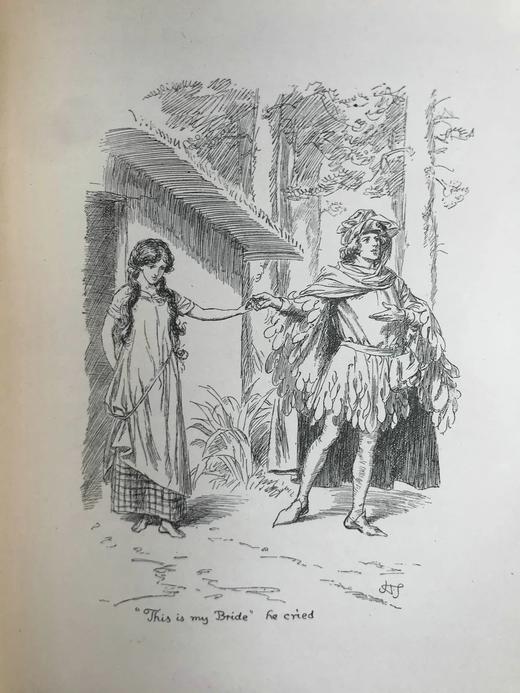 1910年 坎特伯雷的朝圣 休·汤姆森数十幅插图 漆布精装32开 商品图7