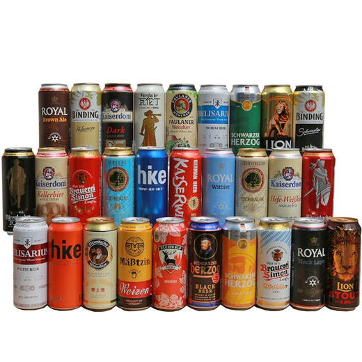 【海关监管】啤酒进口国产听装啤酒组合-瓦伦丁爱士堡凯撒精酿黑白啤酒-会员5折 商品图1