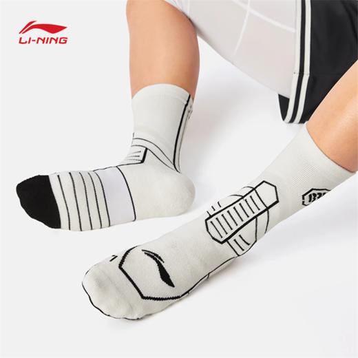 李宁反伍BADFIVE反光抗菌篮球中长袜AWLV005 商品图3