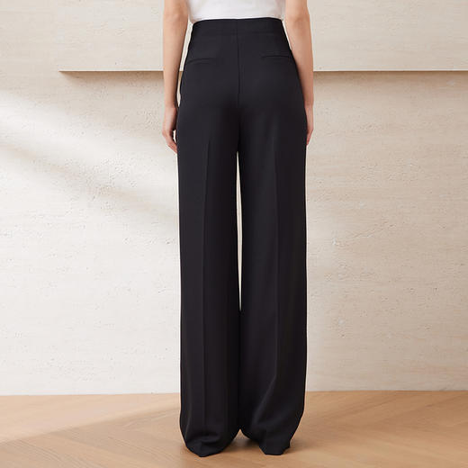 EITIE爱特爱高腰垂坠显瘦直筒百搭黑色西装裤夏季新款B2505610 商品图4