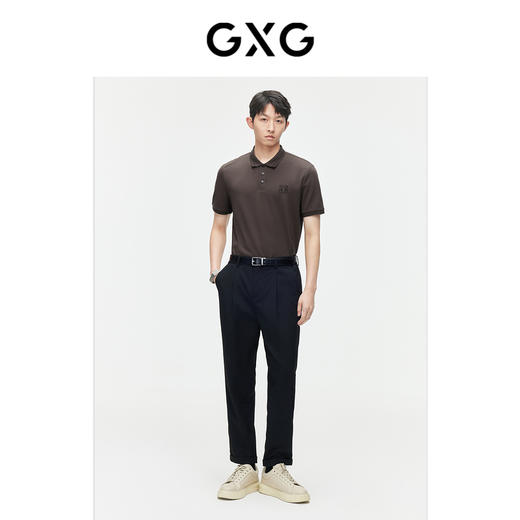 GXG男装【热卖推荐】GXG热卖撞色刺绣时尚休闲翻领Polo衫男短袖 商品图1