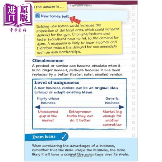 【中商原版】Pearson Revise 培生爱德思GCSE商科复习卡片 含在线复习和测试Edexcel GCSE Business Revision Cards 2025 2026 商品图3