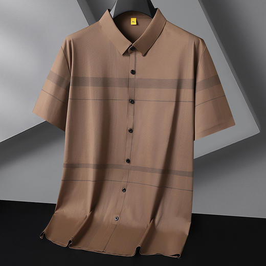 【封口款】【冰丝弹力】【DG】大依优型大码套头短袖衬衫加肥大码男士冰丝半袖衬衣POLO衫夏季薄款肥佬时尚休闲 商品图6