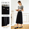 OLrain欧芮儿黑色百褶半身裙女春季2025年新款通勤简约高腰A字裙 商品缩略图2