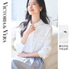 VICTORIA&VERA春季“素樱物语”系列复古法式优雅风白色蕾丝翻领口袋衬衫 商品缩略图0